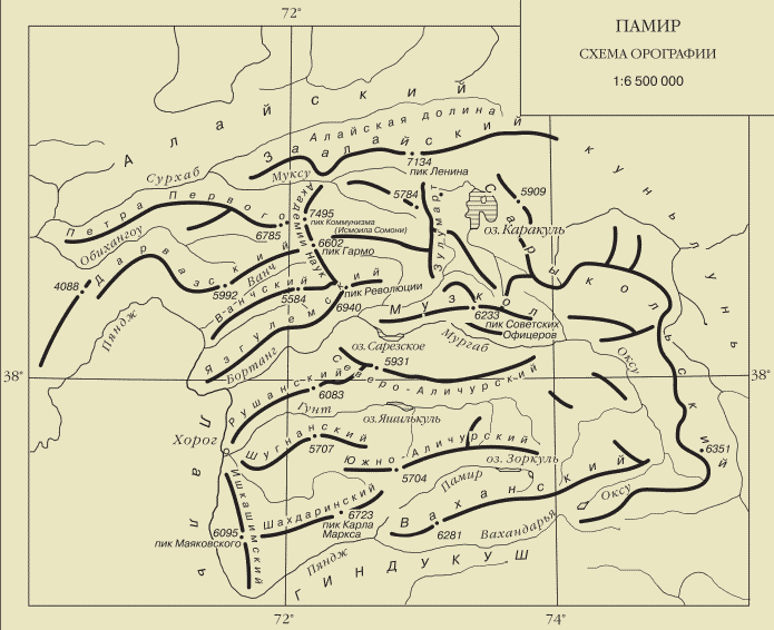 Карта горных хребтов мира